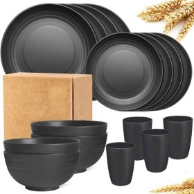 32 Pieces/set of Plastic Tableware, Including Plates, Squares, Bowls, and Cups, Suitable for Families, Camping, Picnics, School Dormitories, Parties