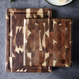 Kitchen Household Parquet Solid Wood Cutting Board (Option: Brown-L)