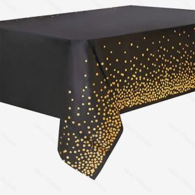 1pc/3pcs; Rectangular Dot Tablecloth; Dot Disposable Tablecloth; Reusable Disposable Party Tablecloth For Birthday/Wedding/Party/Banquet 54x108inch (Color: black)